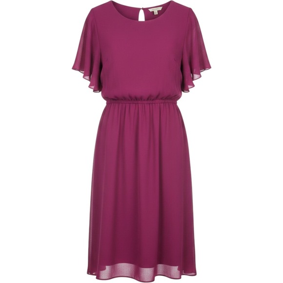 torrid Dresses & Skirts - Torrid Women Plus Size 5 Magenta Chiffon Flutter Sleeve Midi Dress 11205818